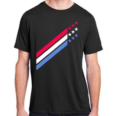 Usa American Patriotic Red White Blue Stars & Stripes Sports Adult ChromaSoft Performance T-Shirt