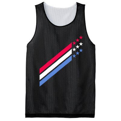 Usa American Patriotic Red White Blue Stars & Stripes Sports Mesh Reversible Basketball Jersey Tank