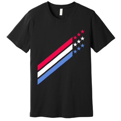 Usa American Patriotic Red White Blue Stars & Stripes Sports Premium T-Shirt