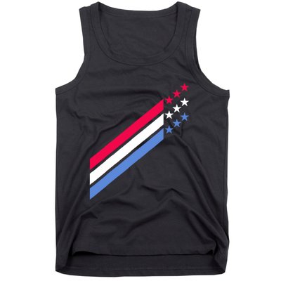 Usa American Patriotic Red White Blue Stars & Stripes Sports Tank Top