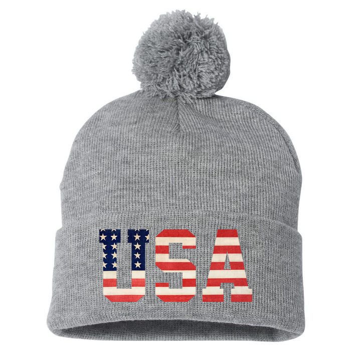 Usa American Pride Festive Pom Pom 12in Knit Beanie