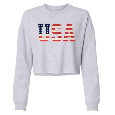 Usa American Pride Festive Cropped Pullover Crew