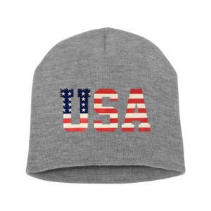 Usa American Pride Festive Short Acrylic Beanie