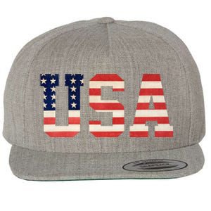 Usa American Pride Festive Wool Snapback Cap