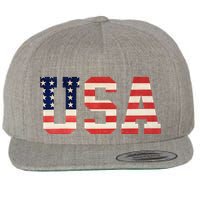 Usa American Pride Festive Wool Snapback Cap