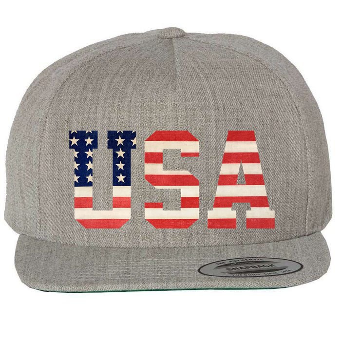 Usa American Pride Festive Wool Snapback Cap