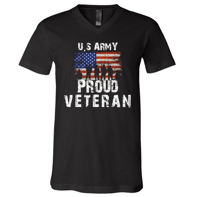 Us Army Proud Veteran V-Neck T-Shirt