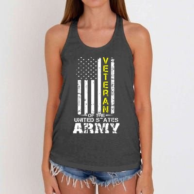 U.S. Army Proud Army Veteran Vintage Gift Women's Knotted Racerback Tank