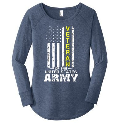 U.S. Army Proud Army Veteran Vintage Gift Women's Perfect Tri Tunic Long Sleeve Shirt