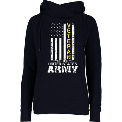 U.S. Army Proud Army Veteran Vintage Gift Womens Funnel Neck Pullover Hood