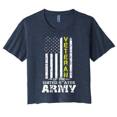 U.S. Army Proud Army Veteran Vintage Gift Women's Crop Top Tee