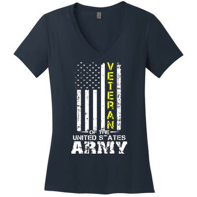 U.S. Army Proud Army Veteran Vintage Gift Women's V-Neck T-Shirt