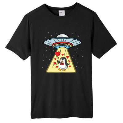 Ufo Abduction Penguin Valentines Day Cute Gift Tall Fusion ChromaSoft Performance T-Shirt