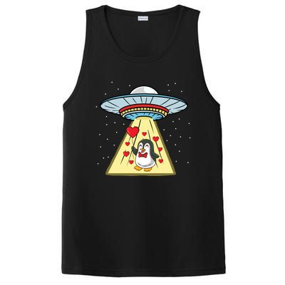 Ufo Abduction Penguin Valentines Day Cute Gift PosiCharge Competitor Tank