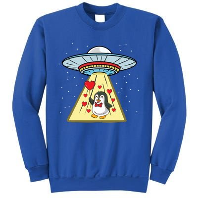 Ufo Abduction Penguin Valentines Day Cute Gift Sweatshirt