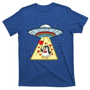 Ufo Abduction Penguin Valentines Day Cute Gift T-Shirt