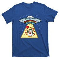 Ufo Abduction Penguin Valentines Day Cute Gift T-Shirt