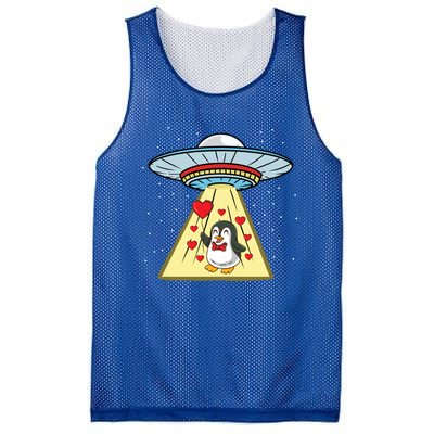 Ufo Abduction Penguin Valentines Day Cute Gift Mesh Reversible Basketball Jersey Tank