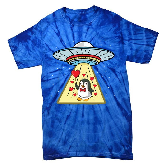 Ufo Abduction Penguin Valentines Day Cute Gift Tie-Dye T-Shirt