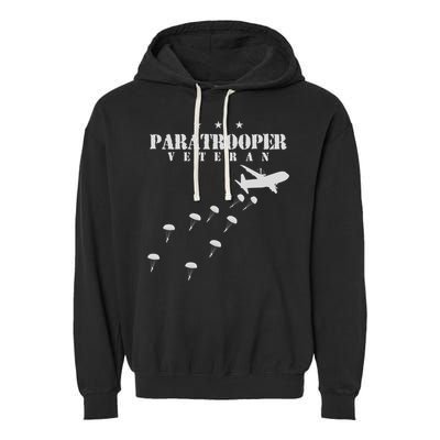 U.S Airborne Paratroopers Veteran Vintage Garment-Dyed Fleece Hoodie