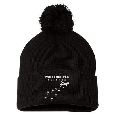 U.S Airborne Paratroopers Veteran Vintage Pom Pom 12in Knit Beanie