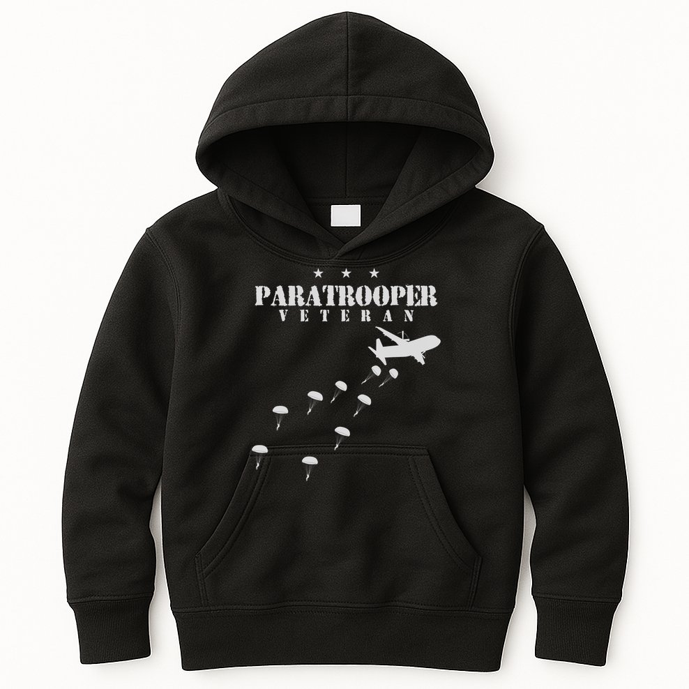 U.S Airborne Paratroopers Veteran Vintage Kids Hoodie