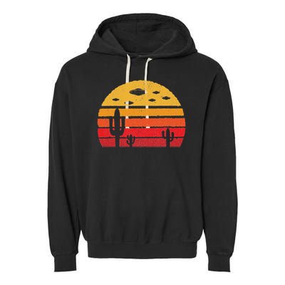 Ufo Alien Retro Desert Extraterrestrial Gift Garment-Dyed Fleece Hoodie