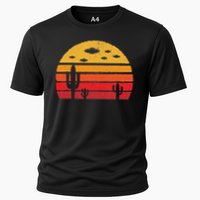 Ufo Alien Retro Desert Extraterrestrial Gift Cooling Performance Crew T-Shirt