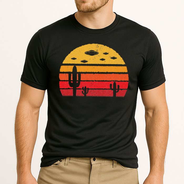 Ufo Alien Retro Desert Extraterrestrial Gift Cooling Performance Crew T-Shirt