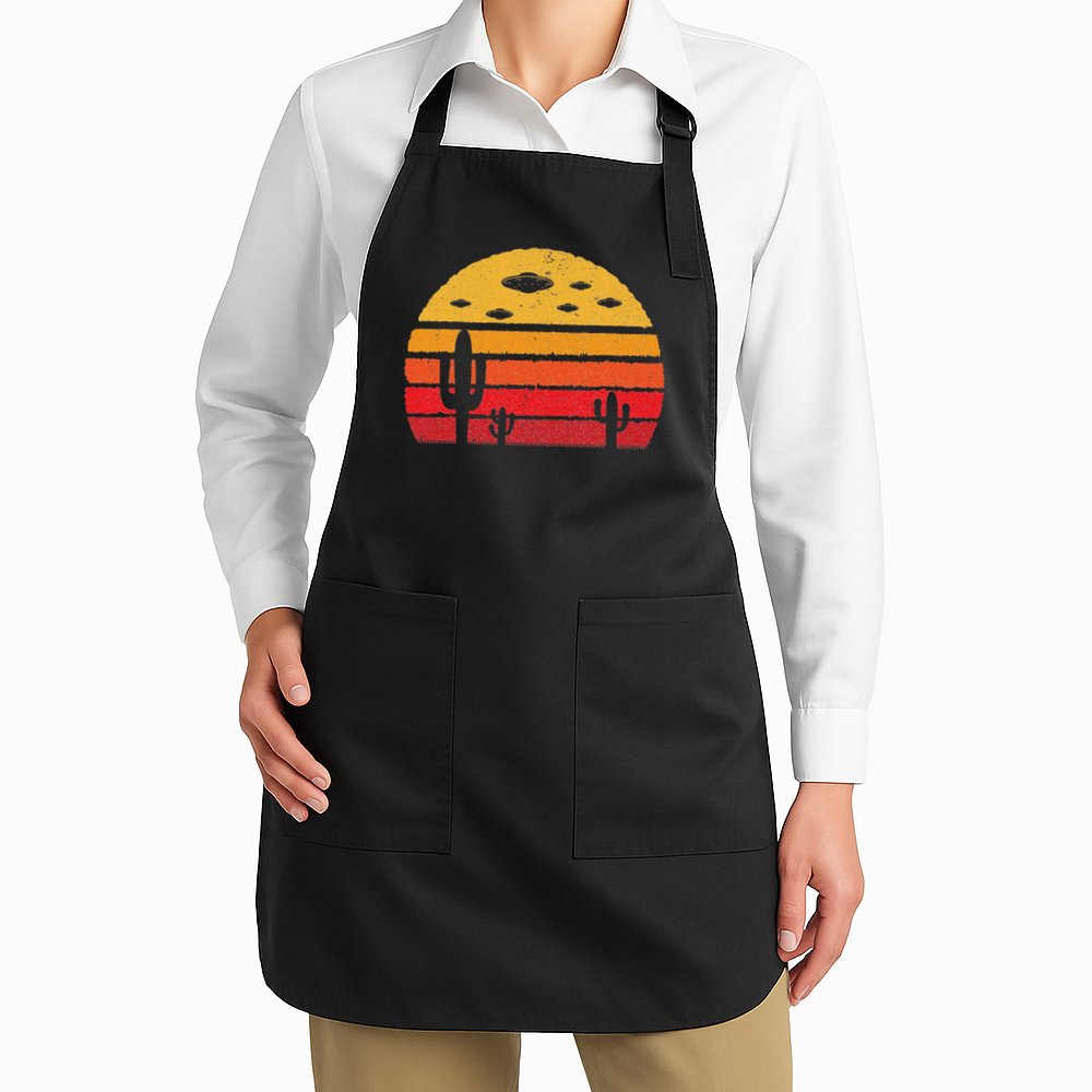 Ufo Alien Retro Desert Extraterrestrial Gift Apron
