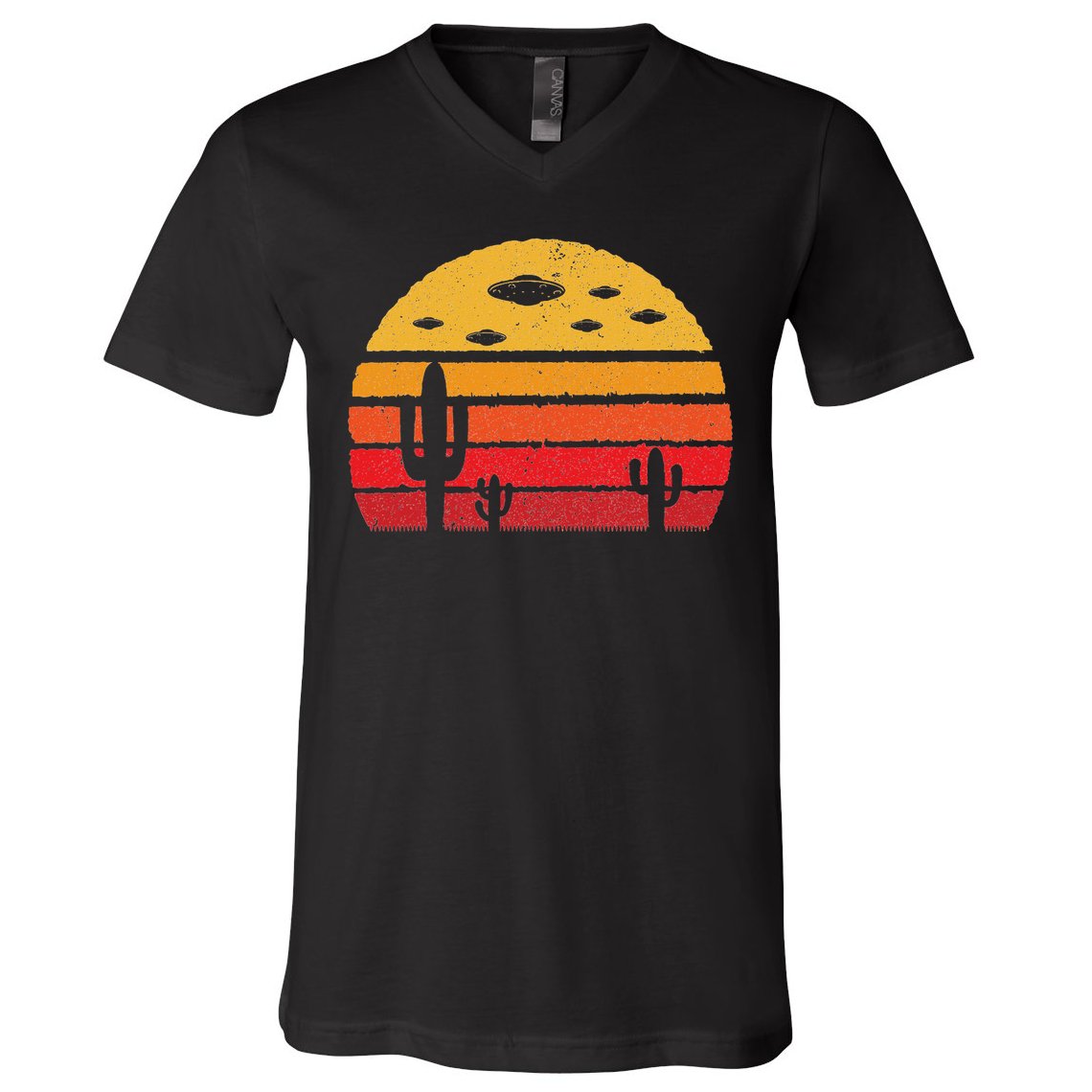 Ufo Alien Retro Desert Extraterrestrial Gift V-Neck T-Shirt