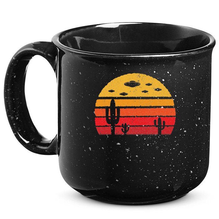 Ufo Alien Retro Desert Extraterrestrial Gift 15oz Campfire Ceramic Mug