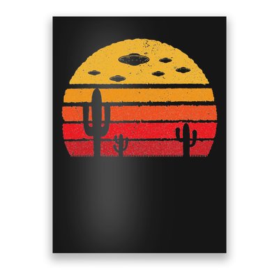 Ufo Alien Retro Desert Extraterrestrial Gift Poster
