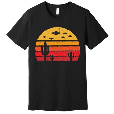 Ufo Alien Retro Desert Extraterrestrial Gift Premium T-Shirt