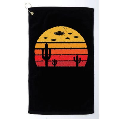 Ufo Alien Retro Desert Extraterrestrial Gift Golf Towel