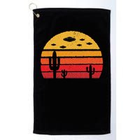 Ufo Alien Retro Desert Extraterrestrial Gift Golf Towel