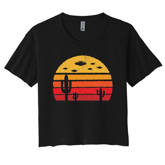 Ufo Alien Retro Desert Extraterrestrial Gift Crop Top