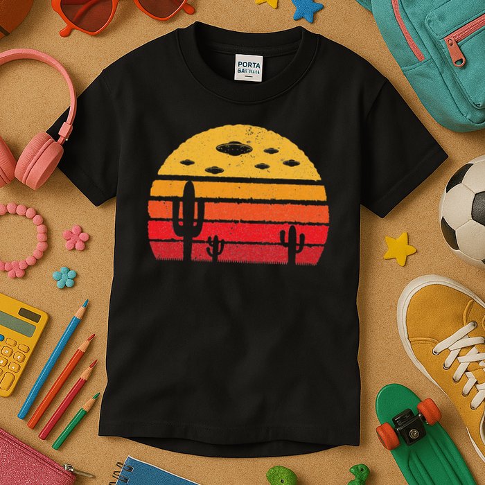 Ufo Alien Retro Desert Extraterrestrial Gift Kids T-Shirt