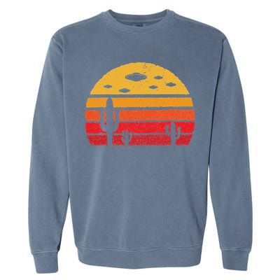 Ufo Alien Retro Desert Extraterrestrial Gift Garment-Dyed Sweatshirt
