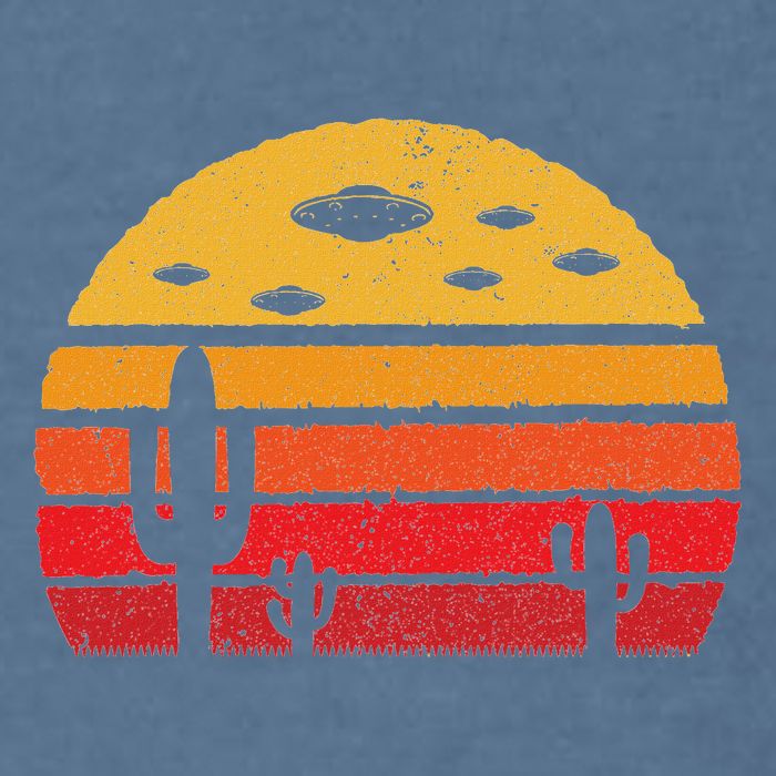 Ufo Alien Retro Desert Extraterrestrial Gift Garment-Dyed Sweatshirt