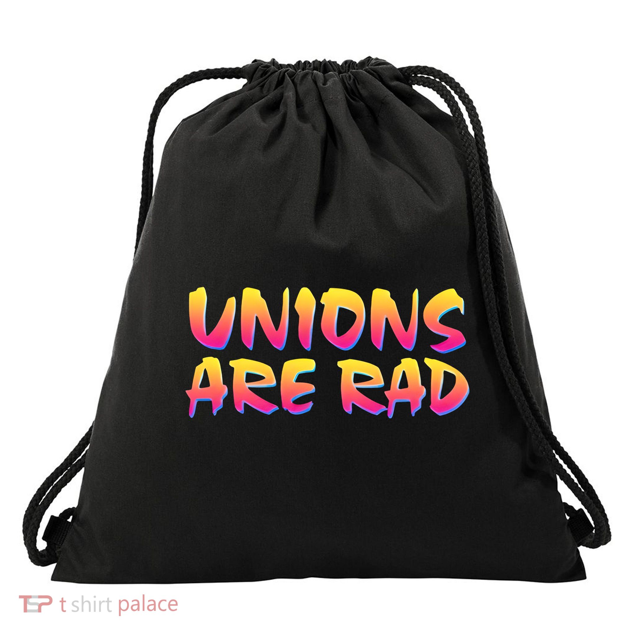 Unions Are Rad Drawstring Bag