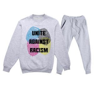 Unite Against Racism Anti Trump & No Racism Premium Crewneck Sweatsuit Set