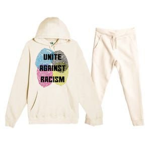 Unite Against Racism Anti Trump & No Racism Premium Hooded Sweatsuit Set