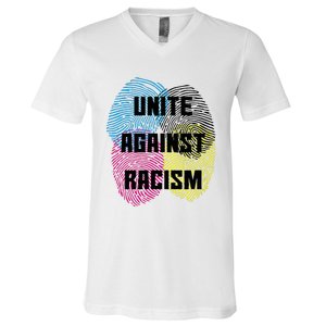 Unite Against Racism Anti Trump & No Racism V-Neck T-Shirt