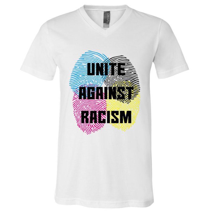 Unite Against Racism Anti Trump & No Racism V-Neck T-Shirt