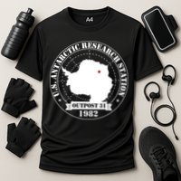 Us Antarctic Research Station Outpost 31 Year 1982 Gift Cooling Performance Crew T-Shirt