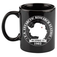 Us Antarctic Research Station Outpost 31 Year 1982 Gift 11oz C Handle Ceramic Mug