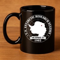 Us Antarctic Research Station Outpost 31 Year 1982 Gift 11oz C Handle Ceramic Mug