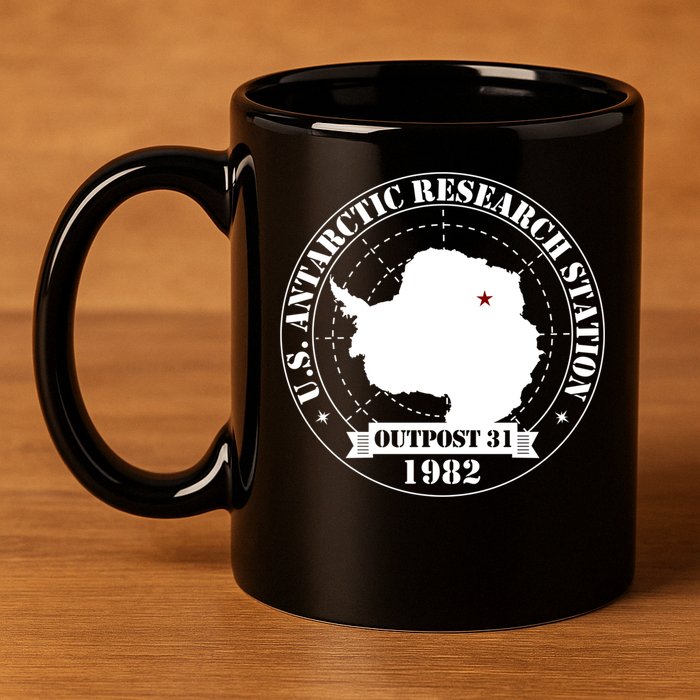 Us Antarctic Research Station Outpost 31 Year 1982 Gift 11oz C Handle Ceramic Mug