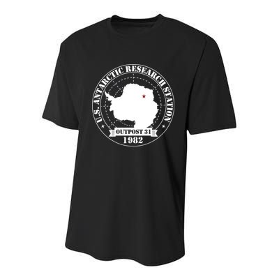 Us Antarctic Research Station Outpost 31 Year 1982 Gift Youth Performance Sprint T-Shirt